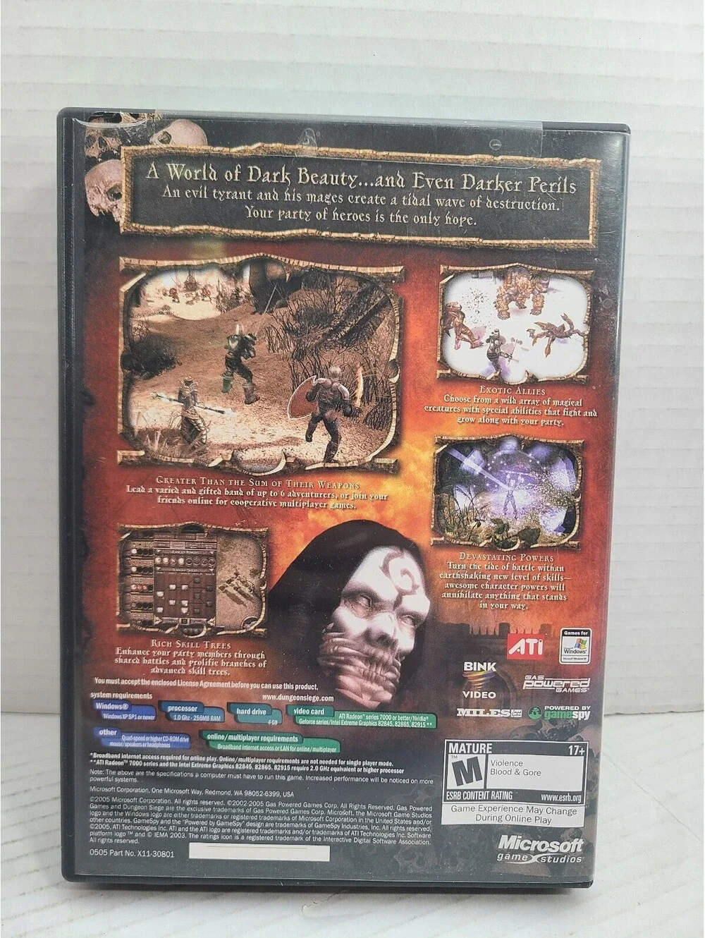 RPG Dungeon Siege II 2005 PC Action Game Mature 17+ 5 Discs & Booklets GUC